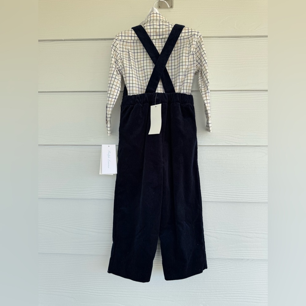 Ralph Lauren Baby Boys 2pc Corduroy Overalls Outfit Sheep Embroidery 24M NWT - Picture 8 of 14